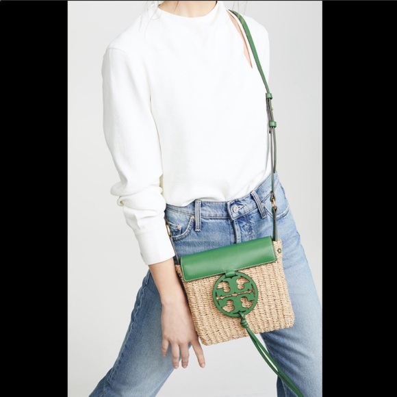 Tory Burch Miller straw green crossbody bag - Picture 6 of 9